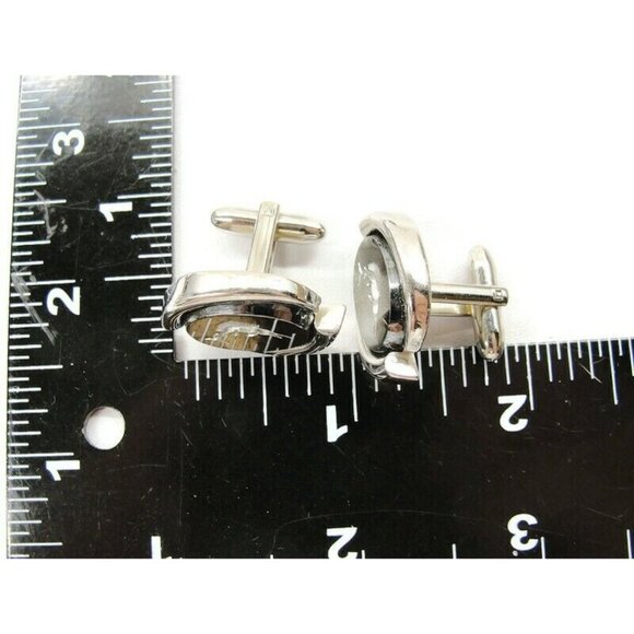 Swordfish Cufflinks Silver Tone Mirrored Finish Tux Shirt Dress Suit Vintage - Picture 6 of 8